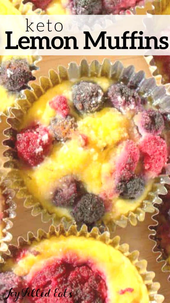 pinterest image for keto lemon muffins