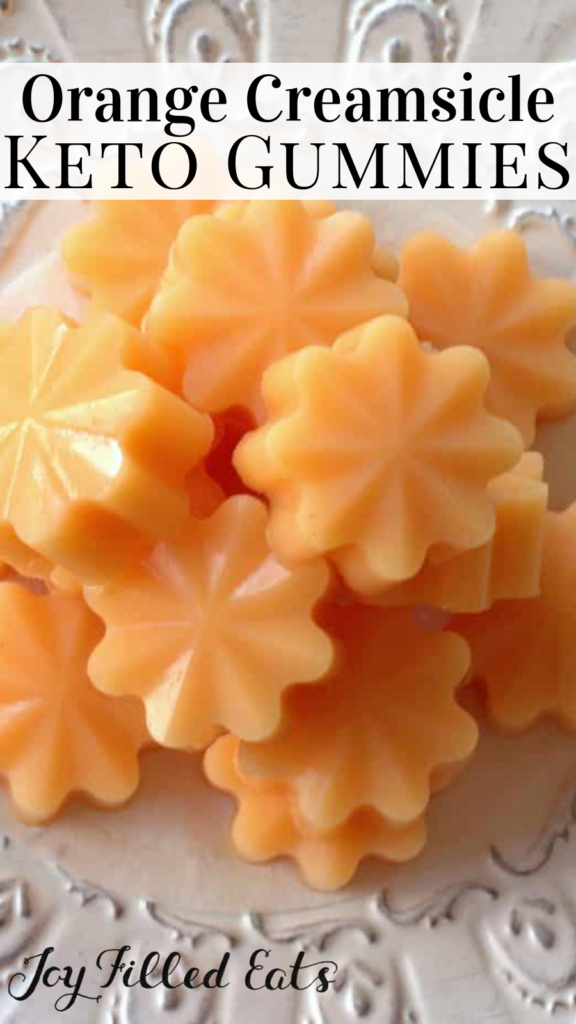 pinterest image for keto orange creamsicle gummies
