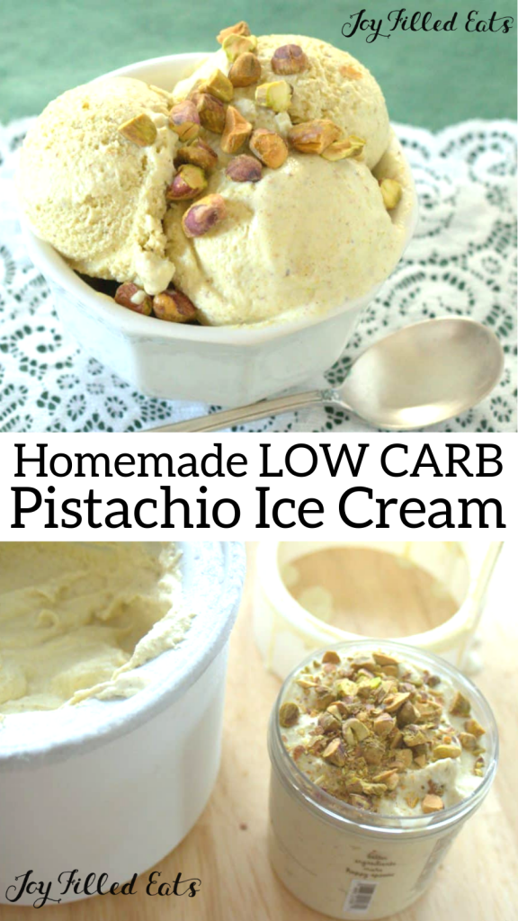 pinterest image for homemade pistachio ice cream