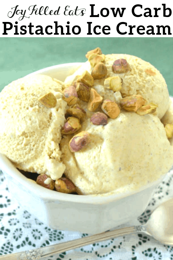 pinterest image for homemade pistachio ice cream