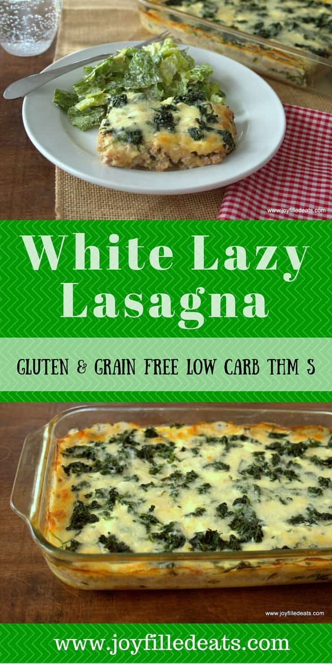 pinterest image for low carb white lazy lasagna