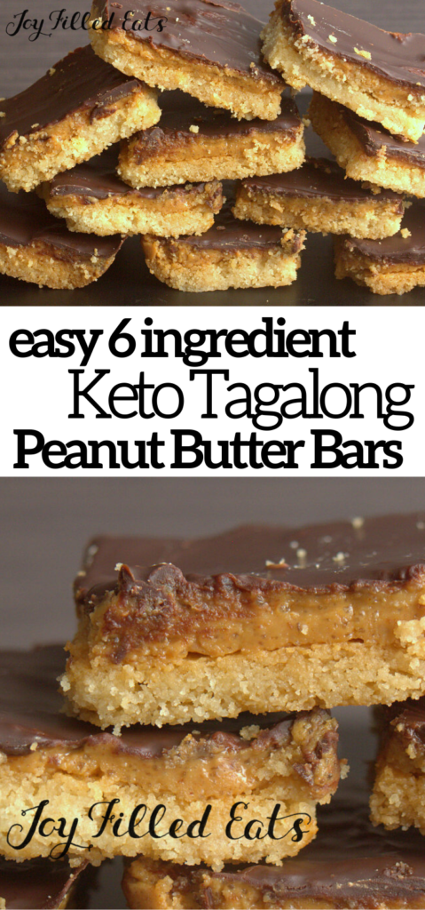 pinterest image for tagalong peanut butter cookie bars