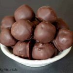 bowl of brownie ball truffles close up