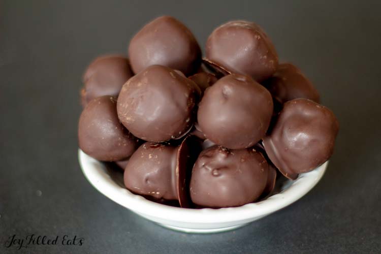 bowl of brownie ball truffles