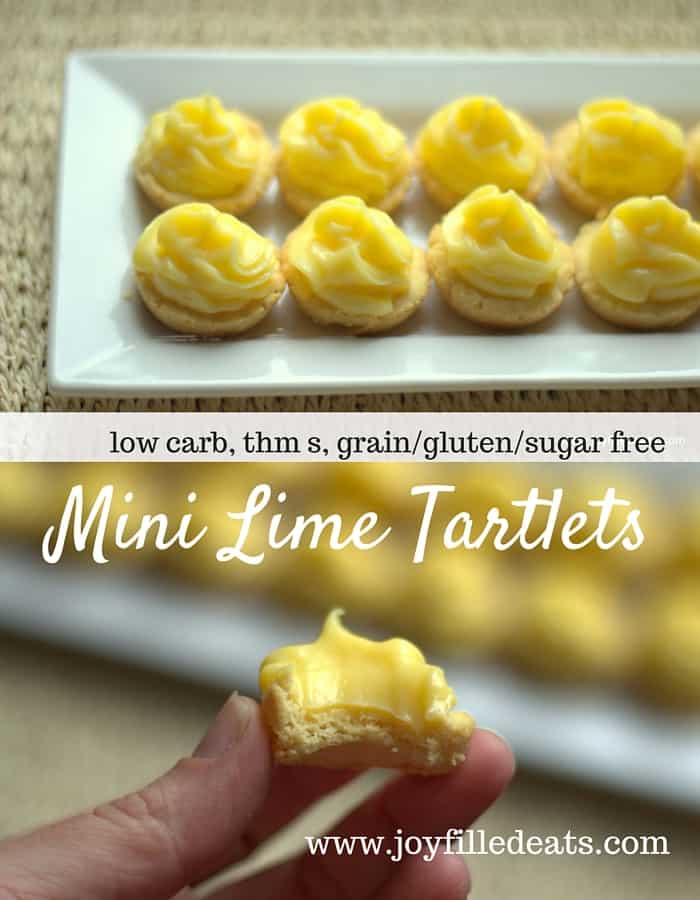 pinterest image for low carb mini lime tartlets