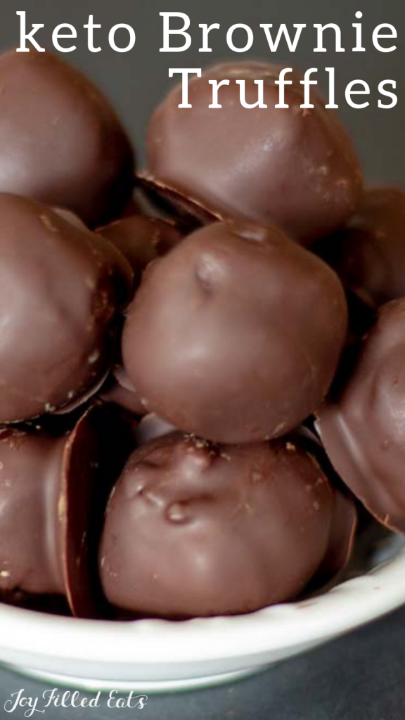 pinterest image for keto brownie cake balls