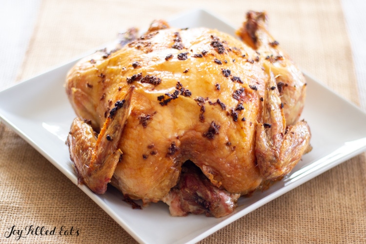 roast chicken on a platter
