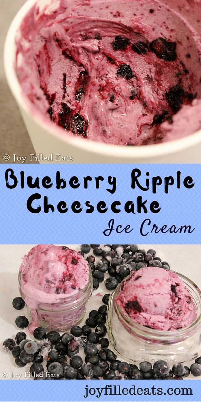 pinterest image for blueberry ripple cheesecake