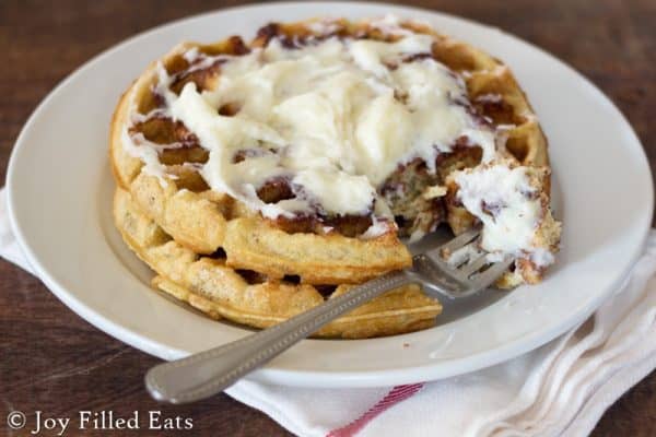 Low Carb Cinnamon Roll Waffle for One - Keto, Gluten-Free