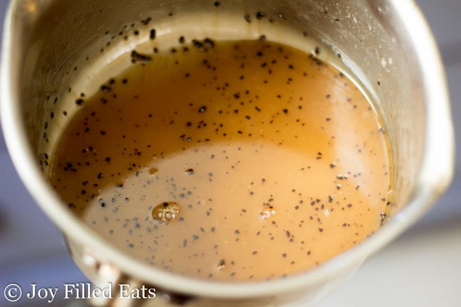 coffee caramel sauce in a pan close up
