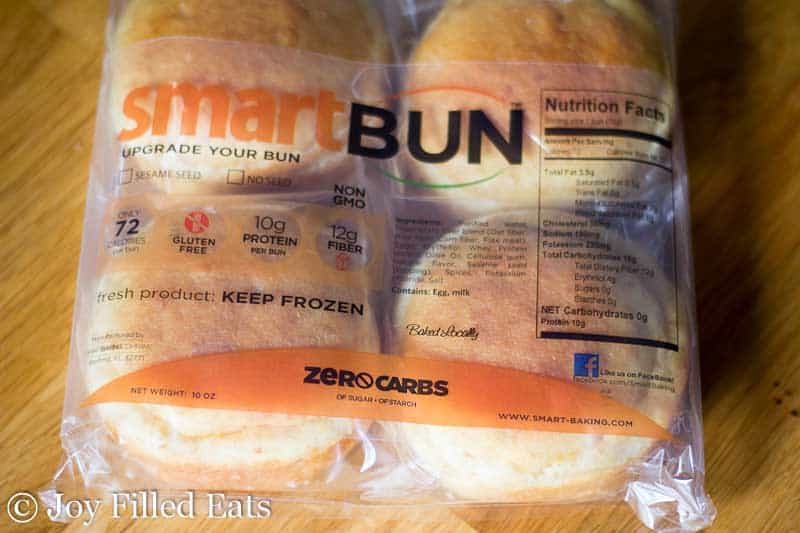 package of SmartBun hamburger buns
