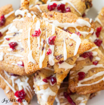 close up of cranberry cookies