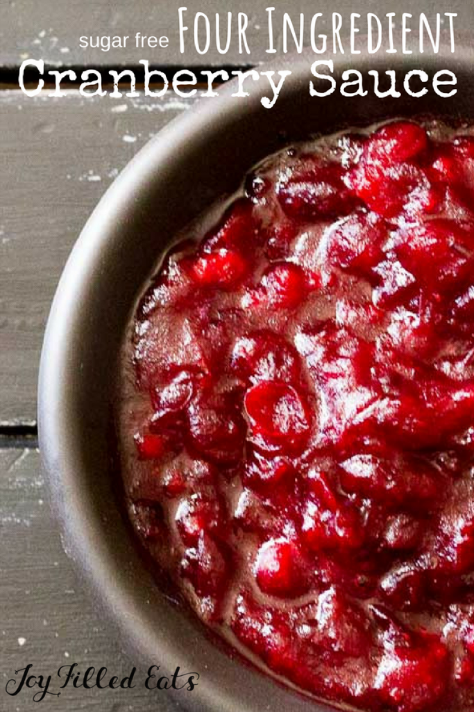 pinterest image for sugar free four ingredient cranberry sauce