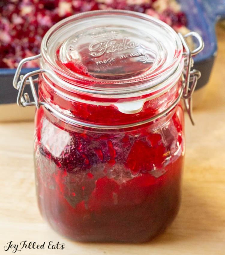 jar of sugar free cranberry sauce