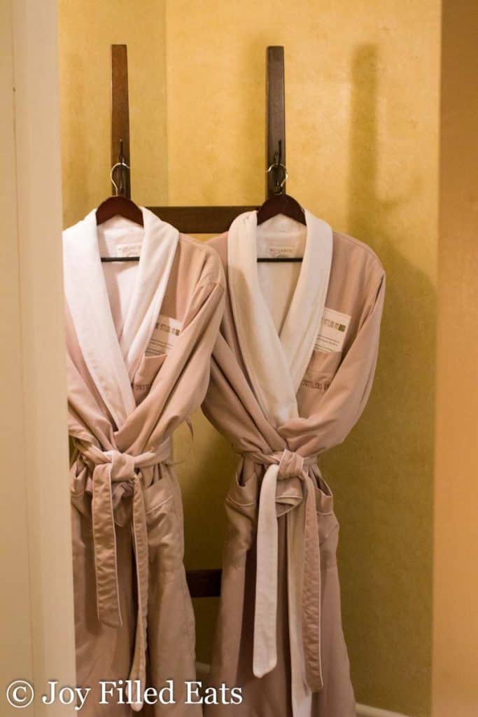 Two Robes hanging at The Settler's Inn