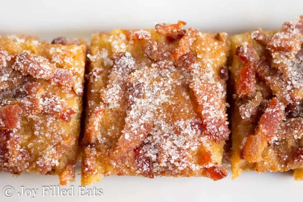 overhead view of low carb maple bacon crack squares