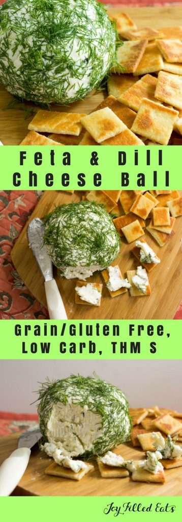 pinterest image for feta & dill cheese ball