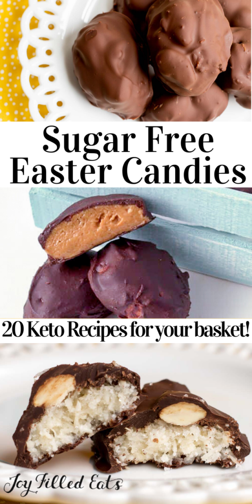 pinterest image for sugar free Easter candies