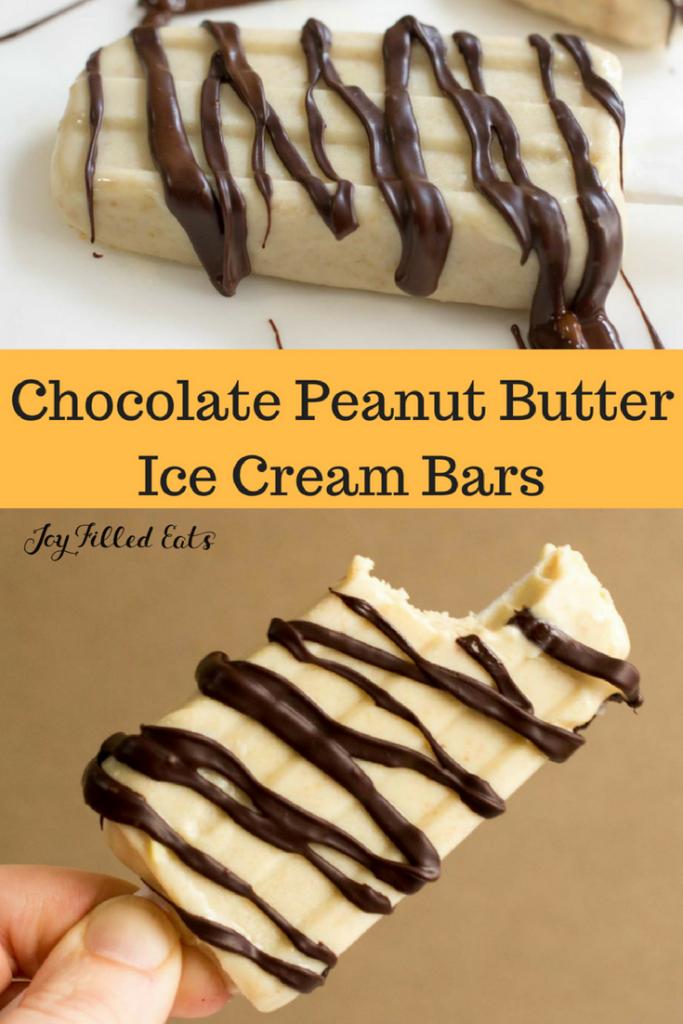 pinterest image for chocolate peanut butter ice cream bars