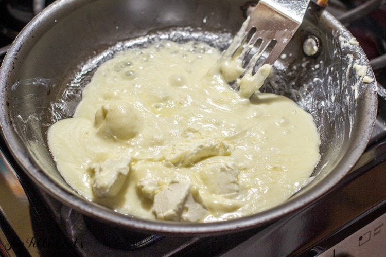 variety of cheese melting in skillet to be used for low carb pizza dough