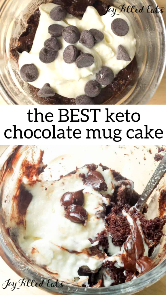 pinterest image for keto chocolate mug cake