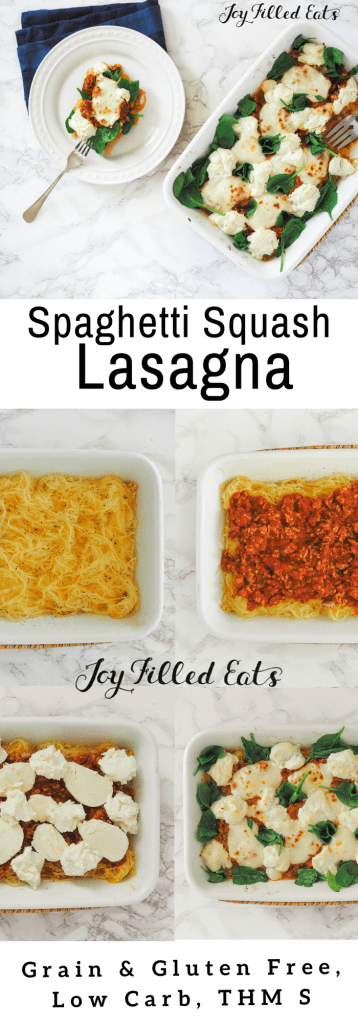 pinterest image for spaghetti squash lasagna