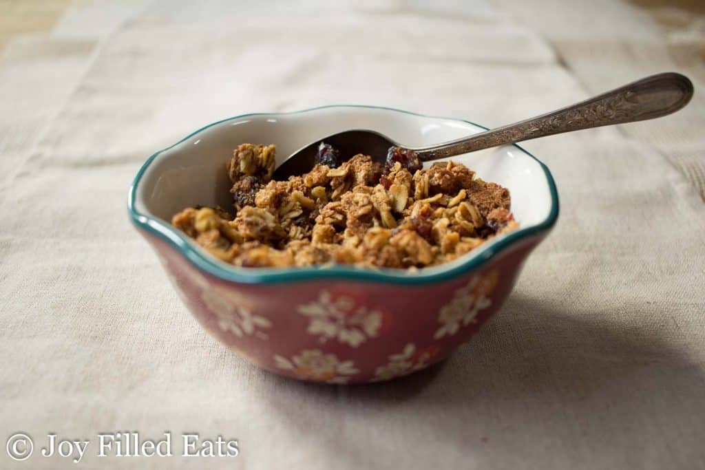 bowl of granola with spoon