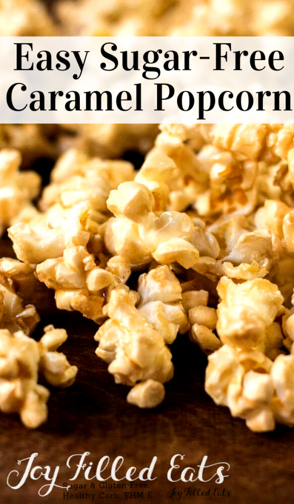 pinterest image for salted caramel popcorn