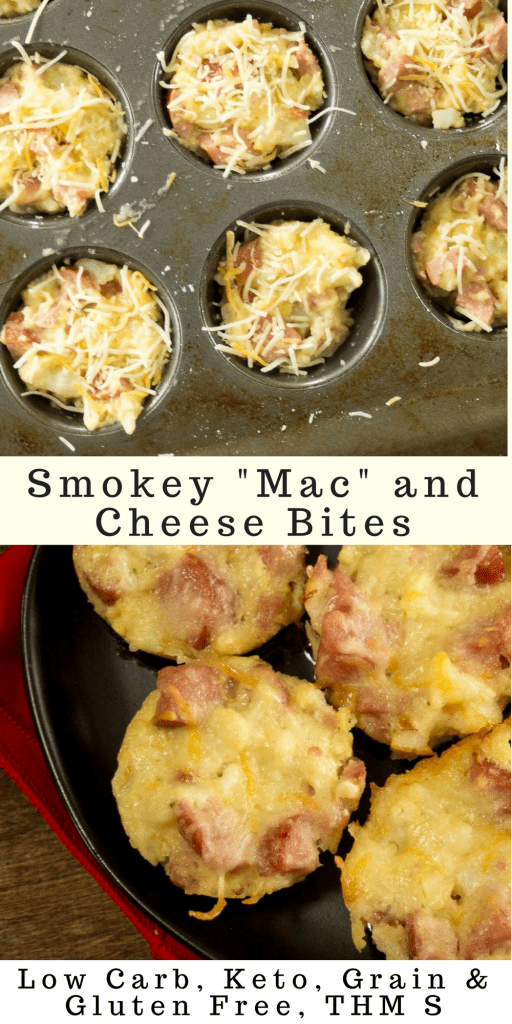 pinterest image for smokey 'mac' and cheese bites
