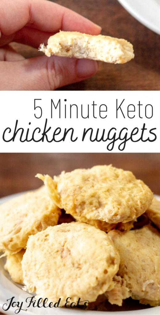 pinterest image for keto chicken nuggets