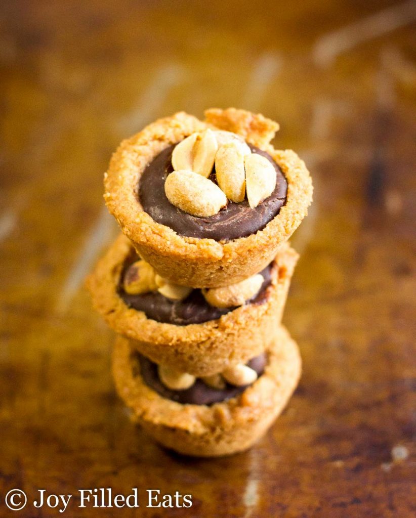 stack of peanut butter cup cookies from above