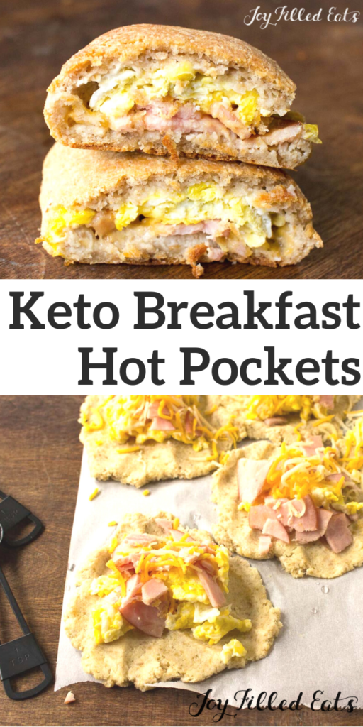 pinterest image for keto breakfast pockets