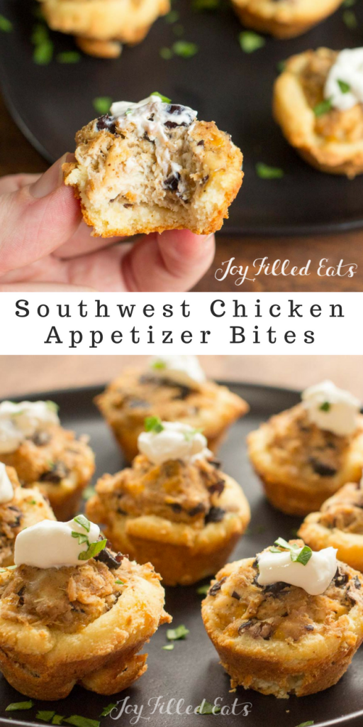 pinterest image for southwest chicken appetizer bites