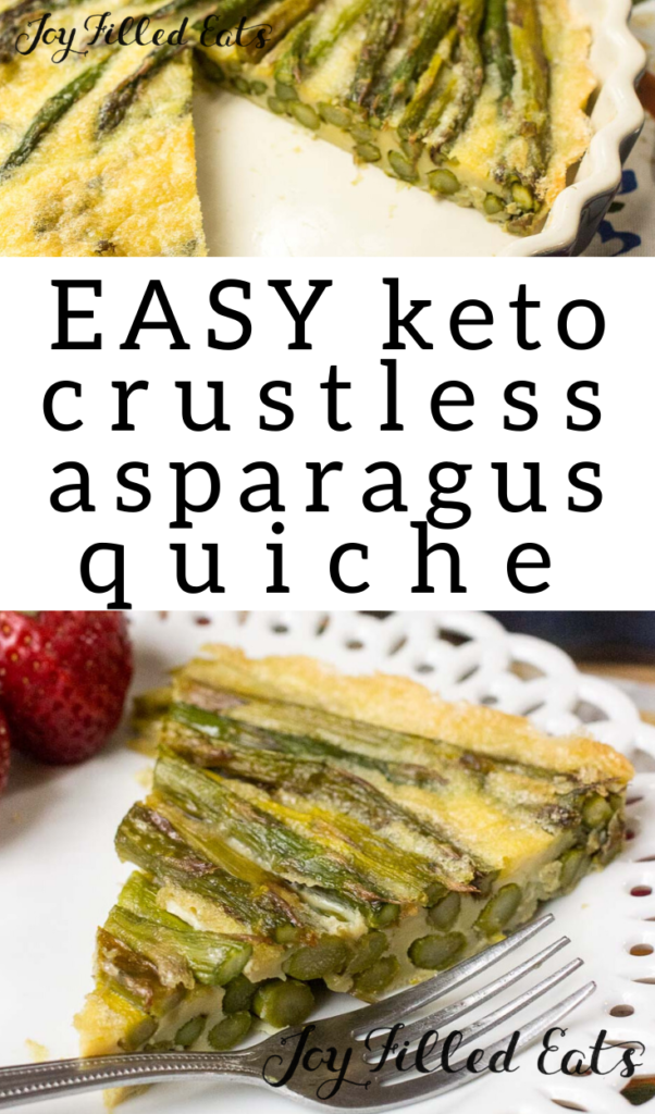 pinterest image for keto asparagus quiche