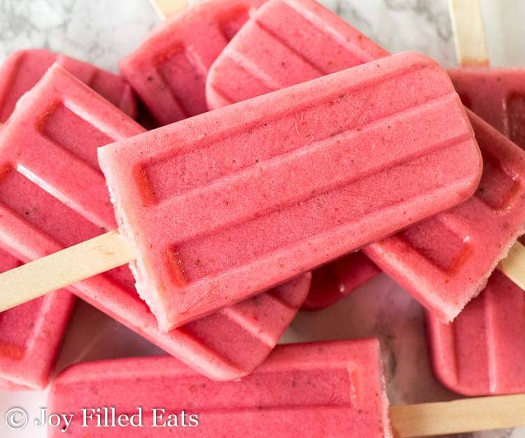 pile of strawberry popsicles