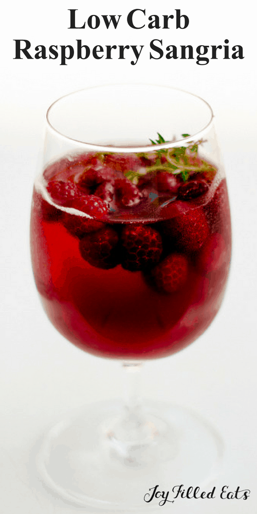 pinterest image for low carb raspberry sangria