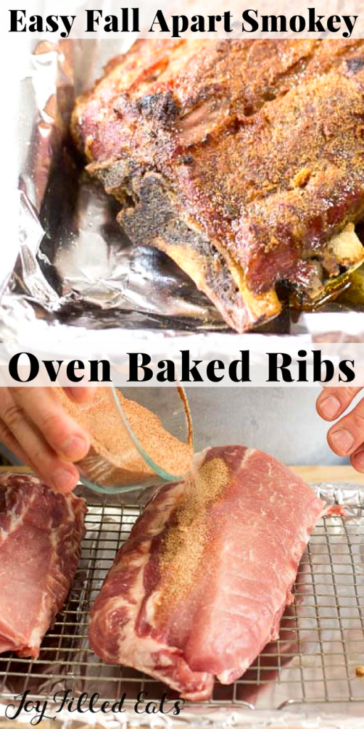pinterest image for oven baked ribs