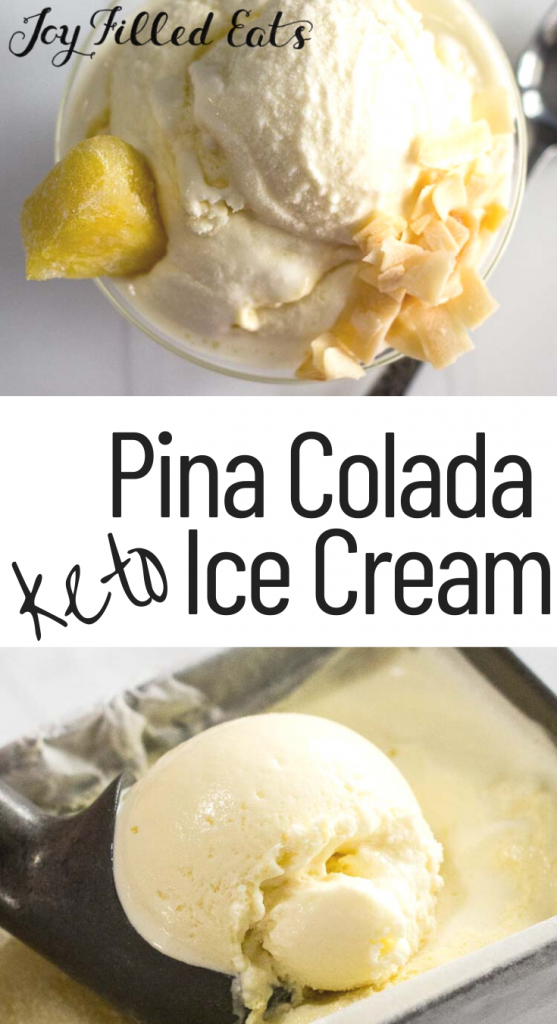 pinterest image for keto pina colada ice cream