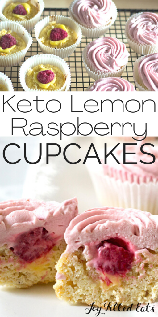 pinterest image for keto lemon cupcakes