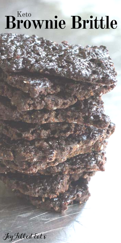 pinterest image for keto brownie brittle