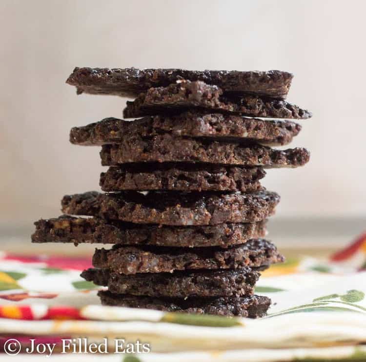 stack of keto brownie brittle