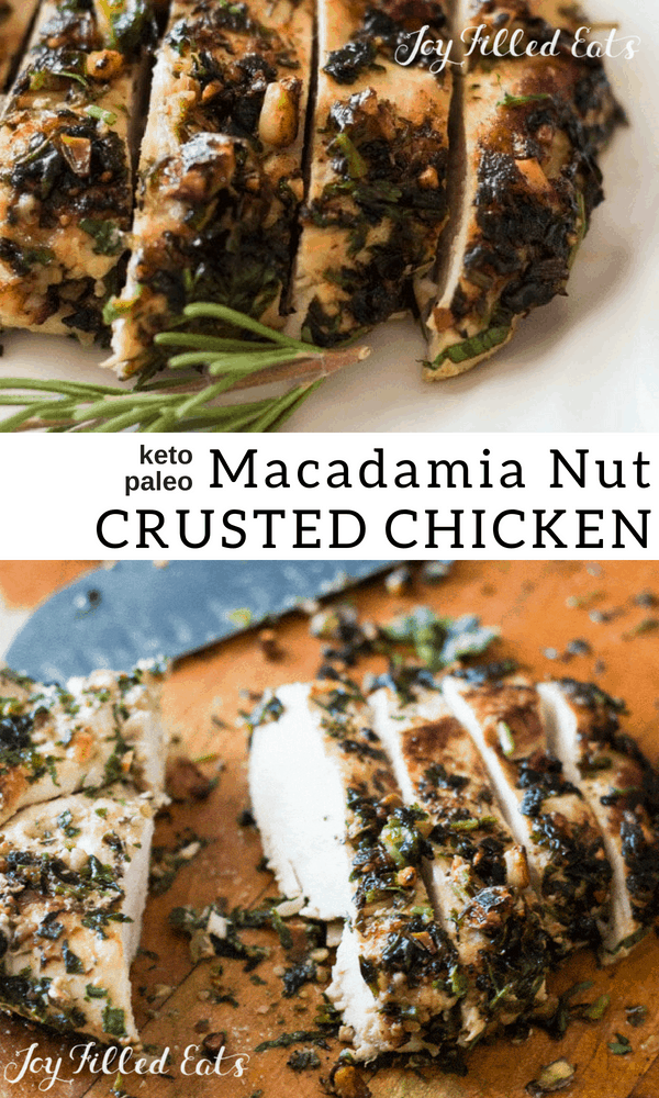 pinterest image for keto macadamia nut crusted chicken