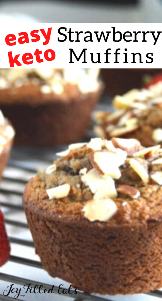 pinterest image for keto strawberry muffins