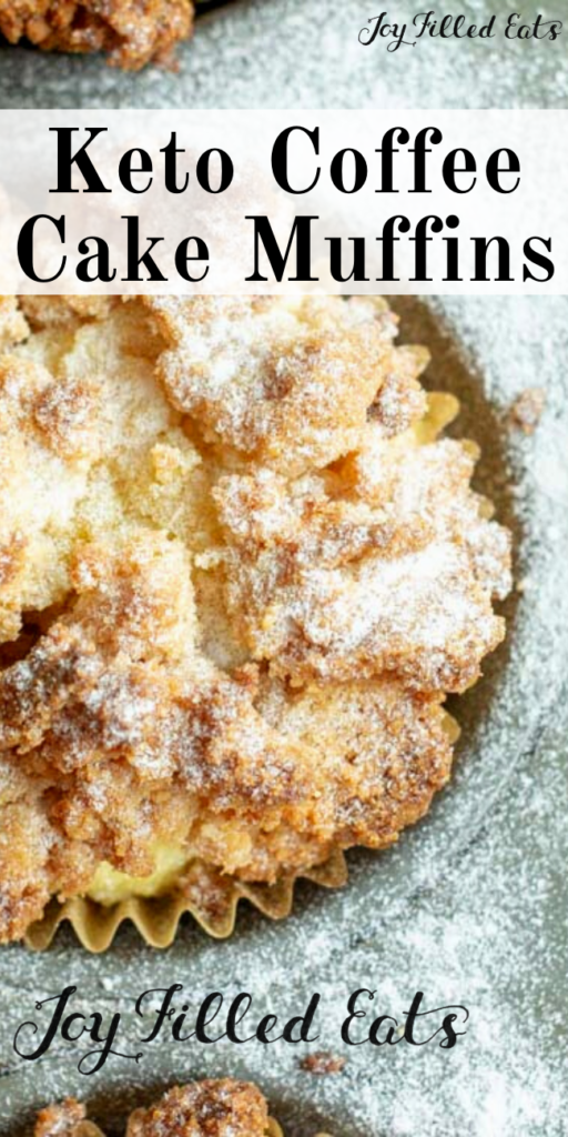 pinterest image for keto coffee cake muffins