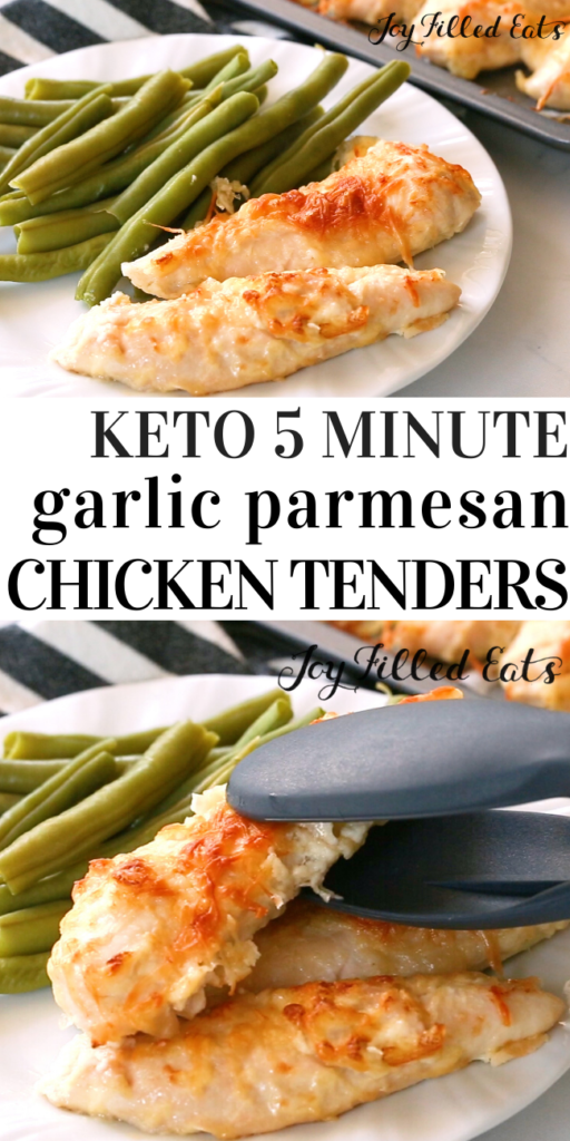 pinterest image for garlic parmesan chicken tenders