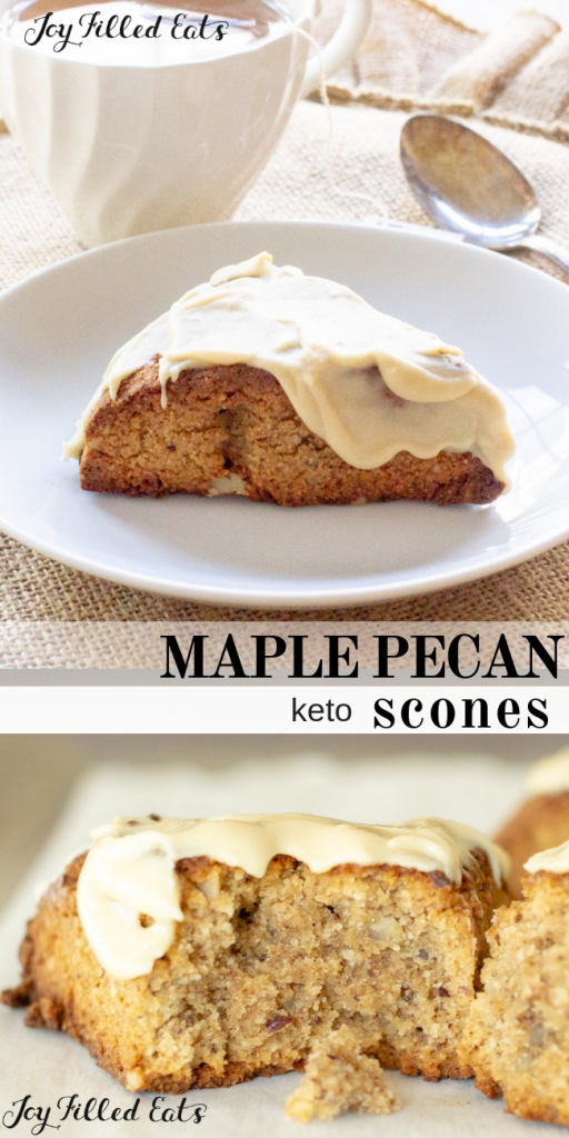 pinterest image for keto maple pecan scones