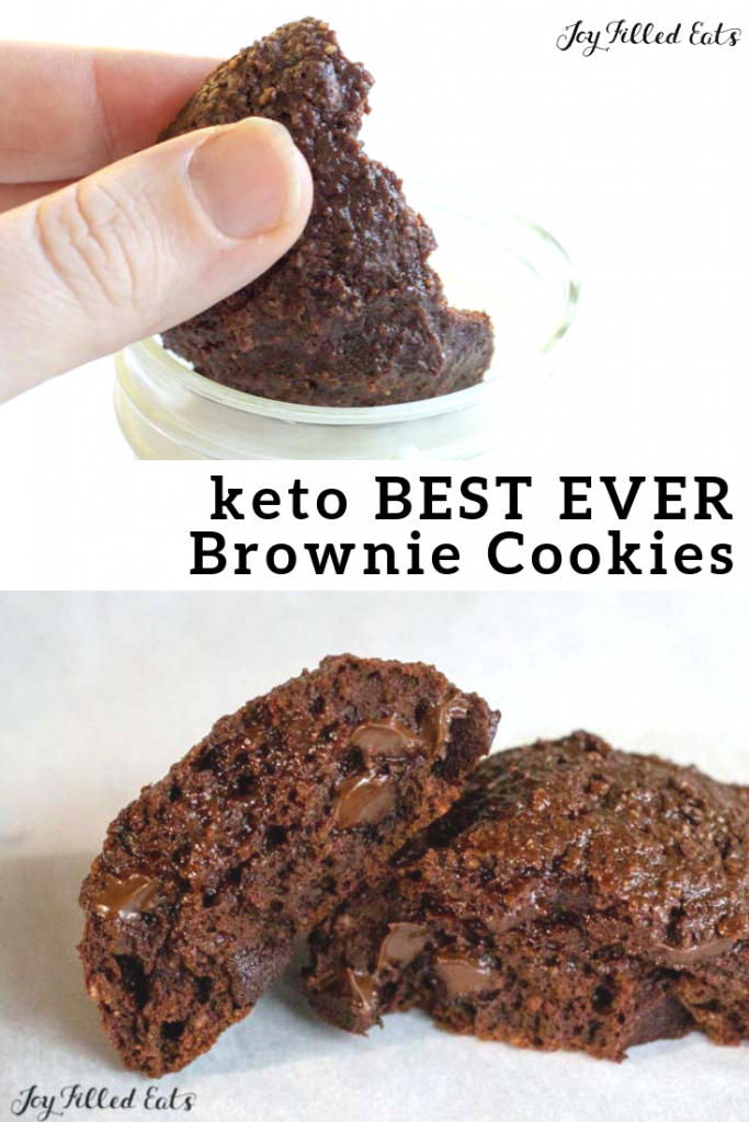 pinterest image for keto brownie cookies