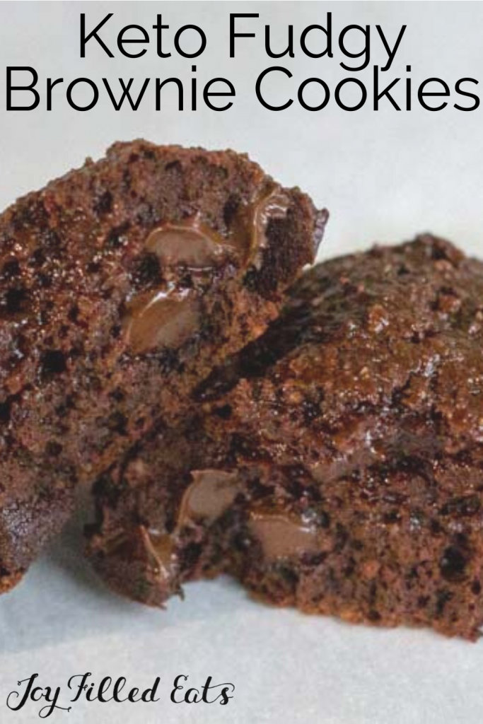 pinterest image for keto brownie cookies