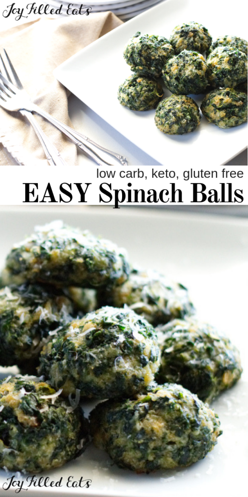 pinterest image for keto easy spinach balls