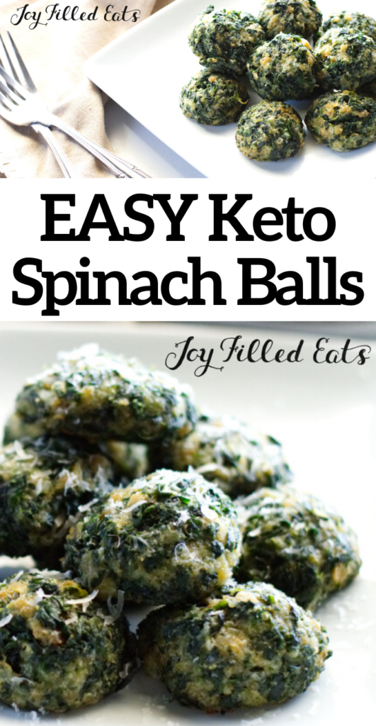 pinterest image for keto spinach balls